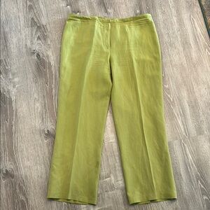 Jones New York Silk Lime Green Lined Trousers